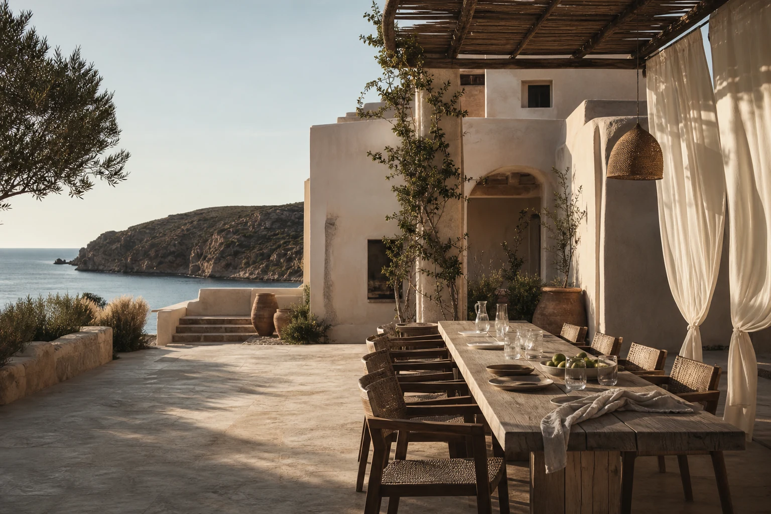 Arca House courtyard room setting