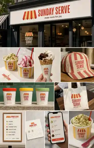 Sunday Serve brand identity applications