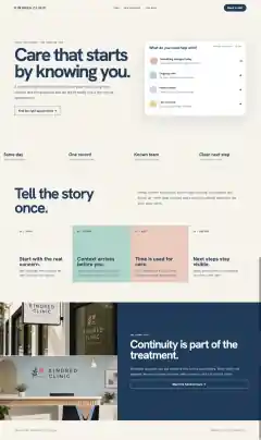 Kindred Clinic service website