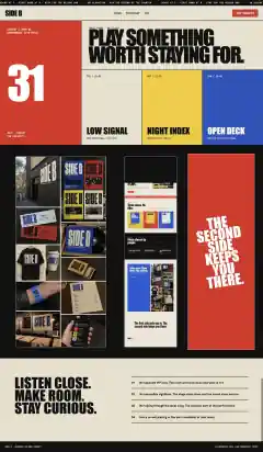 Side B full concept website